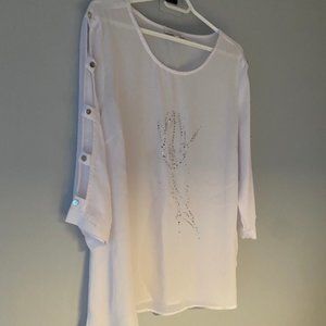 White top with silver insertion